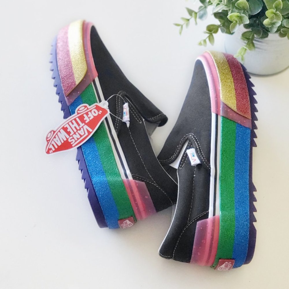 Vans Classic Stacked Glitter Platform Shoes - Picture 8 of 9